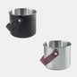 Stainless steel ice bucket with leather handle, Moon Black. Various sizes (1 unit)