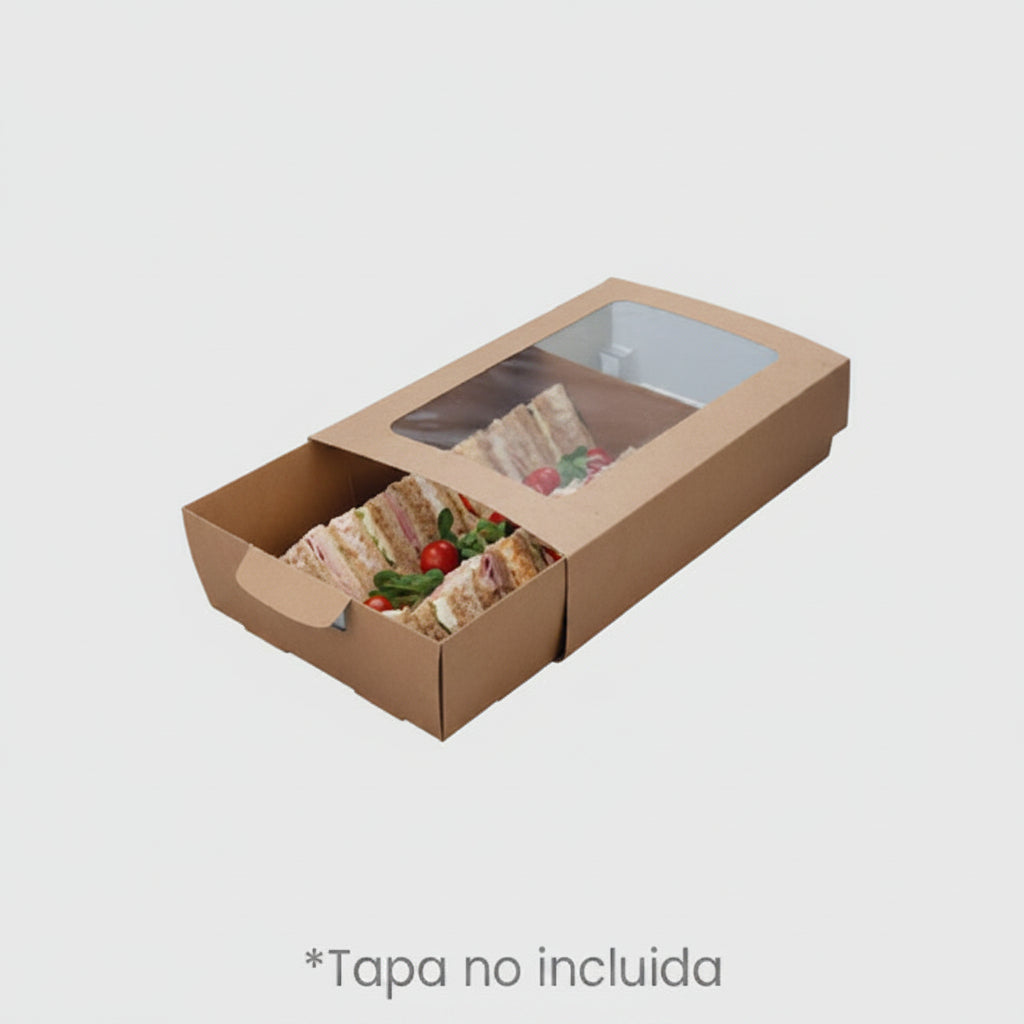 Tabuleiro Kraft para catering 36,7x25,7x7,8 cm (25 unidades)