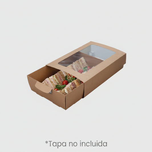 Tabuleiro Kraft para catering 36,7x25,7x7,8 cm (25 unidades)
