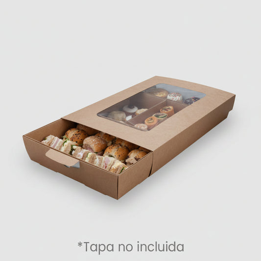 Tabuleiro Kraft para catering 46,7x32,8x7,8 cm (25 unidades)