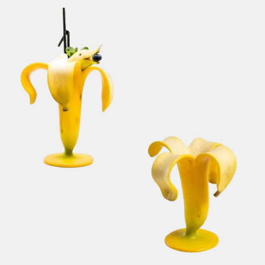 Copo em resina Tropicups sabor banana, 16x17x19 cm, 120 ml (1 unidade)