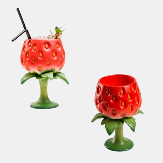 Copo de resina Strawberry Tropicups 13x13x18 cm 300 ml (1 unidade)