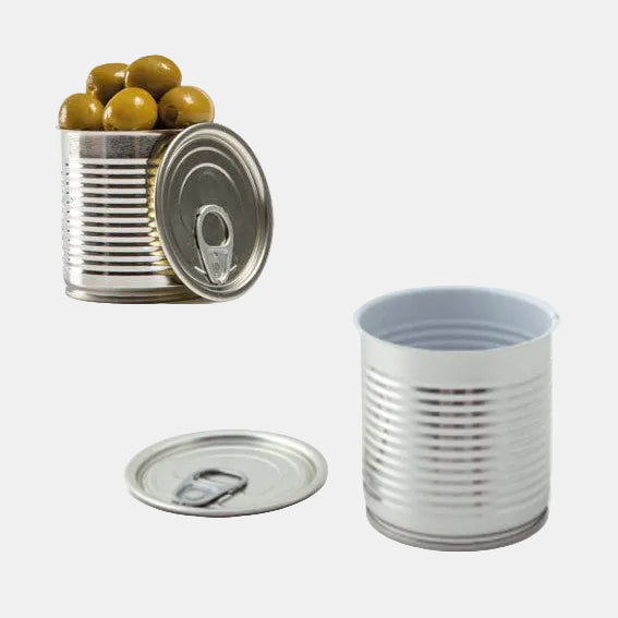 Mini lata olivas con tapa. ø7 x 7 cm. 250 ml - 60 Uds.