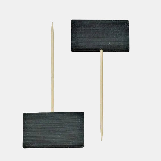 Espeto de bambu com marca preta de 9 cm (400 unidades)