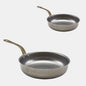 Sartén de acero inox mate con asa de latón vintage. Varias medidas - 6 Uds.
