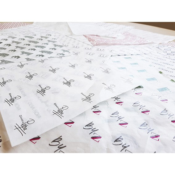 Custom paraffin paper, 1 ink, 20x20 cm. Various formats.