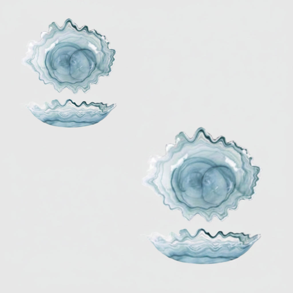 Fuente de cristal oval grande Santorini. 40 x 30 x 8 cm - 4 Uds.