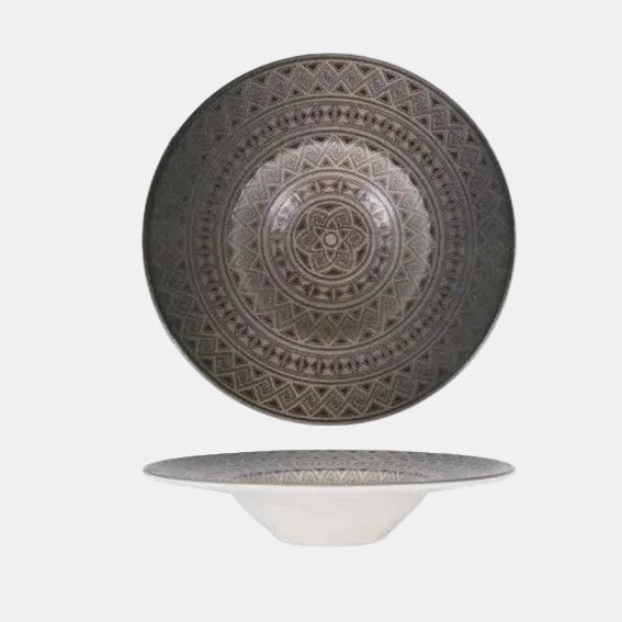 Plato rissoto de porcelana Banquet Damasquino. ø28 cm - 6 Uds.