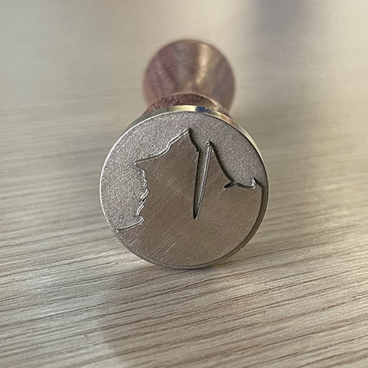 Customizable brass manual stamp for marking chocolate, ø2.5 cm (1 pc)