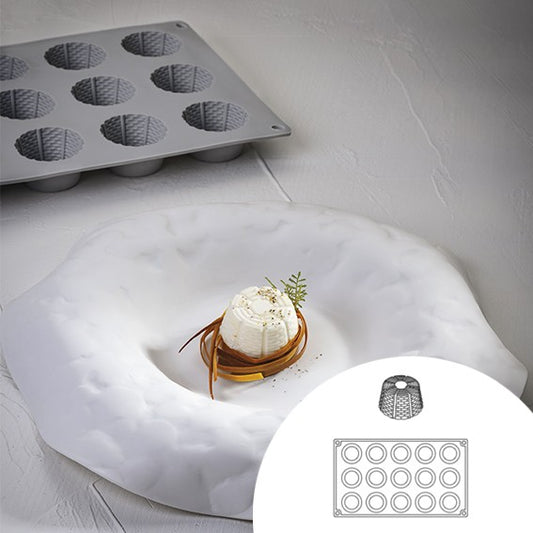 Silicone mold in the shape of Ricotta 30x17.5 cm 15 cavities (1 Unit)