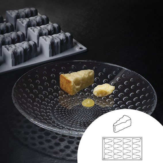 Cheese-shaped silicone mold 30x17.5 cm 16 cavities (1 unit)