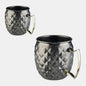 Domed mug with handle, vintage style, stainless steel, 9.5x10 cm, 0.5 cl. Various colors (1 unit)