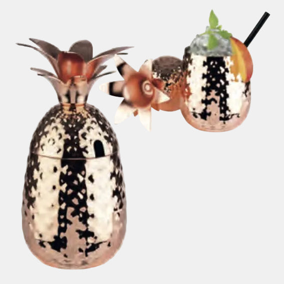 Pineapple copper stainless steel mug 9x19 cm 0.5 L (1 Unit)