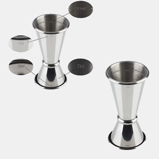 Double measuring cup, polished stainless steel, 2/4 cl. Various colors (1 unit)