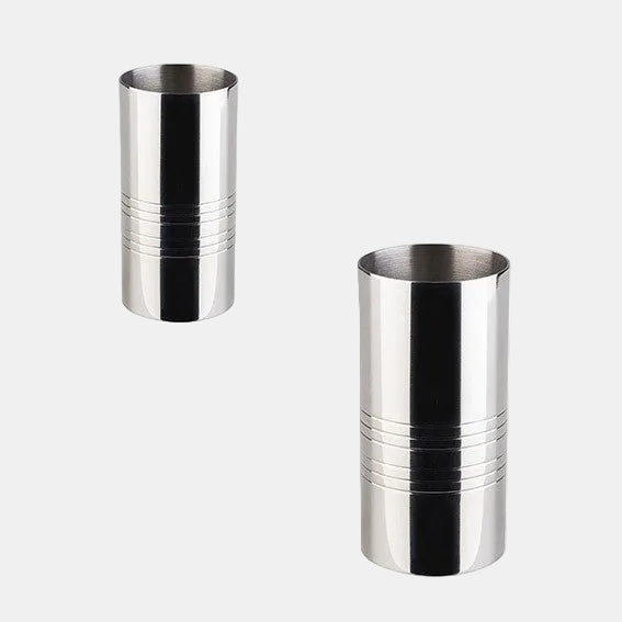 Basic straight jigger, double measure, stainless steel, ø3.5x7.5 cm, 3/5 cl (1 unit)