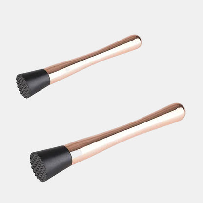 Muddler made of polished stainless steel with a serrated silicone head, ø3.5x20.5 cm (1 unit)