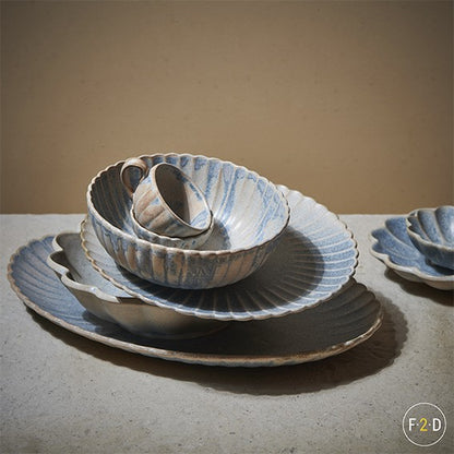 Taça em porcelana Blue Dune. Vários tamanhos e quantidades.