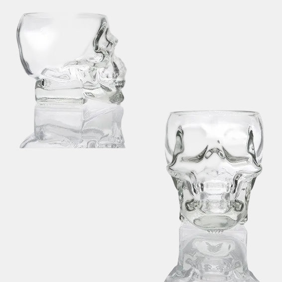Skull glass tumbler 12x9x9 cm 300 ml (6 Pcs)