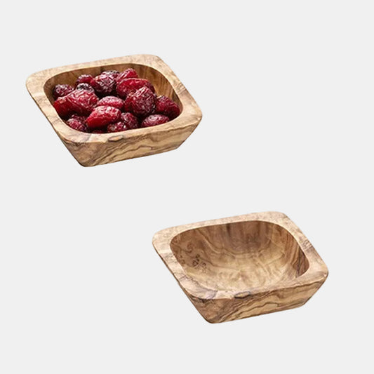 Mini square olive wood bowl 7.5x7.5x2.5 cm 0.05L (1 Unit)