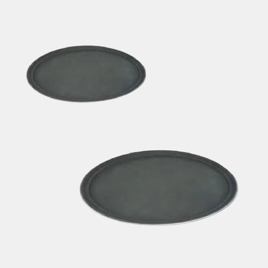 Bandeja oval de camarero negra antideslizante. 56 x 68 cm - 6 Uds.