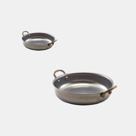 Plato acero vintage con asas. 13.5 x 3.75 cm. 46 cl - 6 Uds.