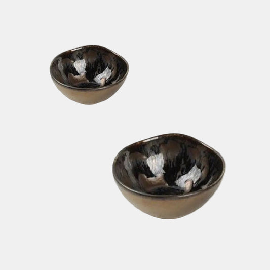 Taça de porcelana preta nobre de 11 cm (4 peças)