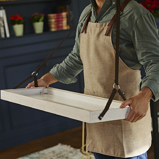 Tabuleiro multiusos Klimer, branco rústico, 80x30 cm (1 unidade)