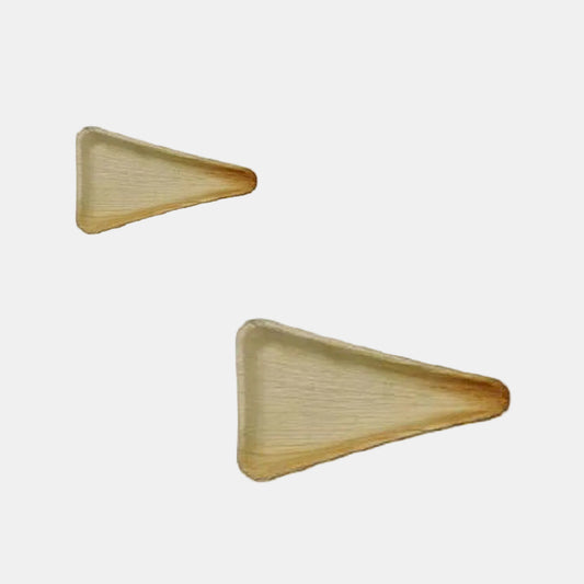 Prato triangular em forma de folha de palmeira, 25x14 cm (100 unidades)