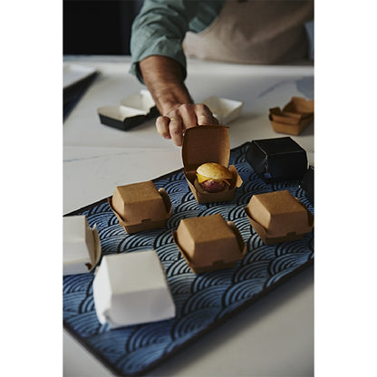 Mini caja de cartón blanca para hamburguesa. 8 x 9 x 5 cm - 100 Uds.