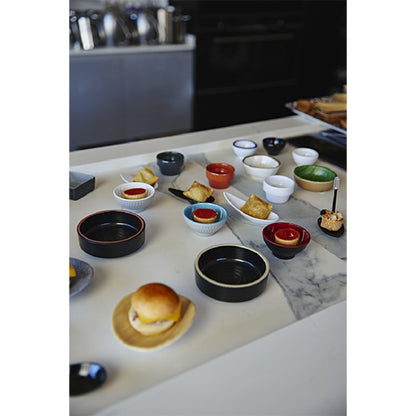 Black melamine tasting spoon. 13 x 4.5 cm (60 units)