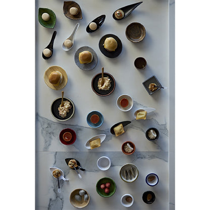 Black melamine tasting spoon. 13 x 4.5 cm (60 units)
