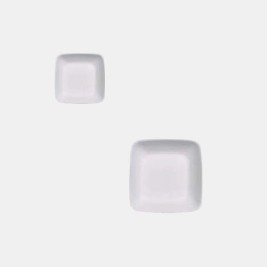 Mini white sugarcane plate 6.3x6.3cm (2000 pcs)