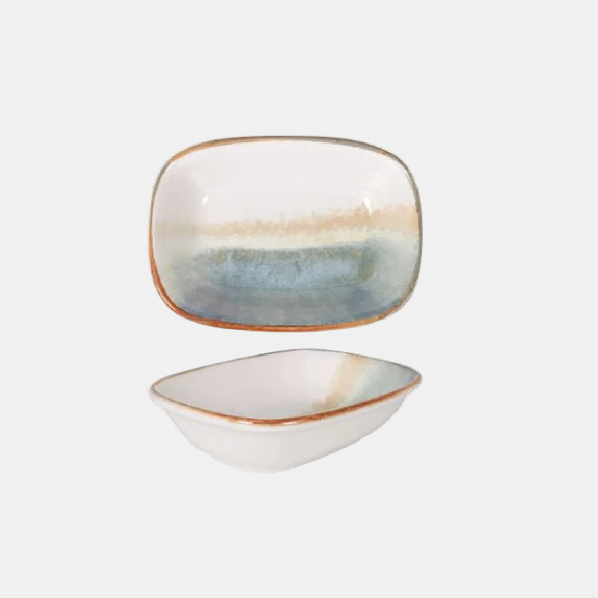 Taça retangular em porcelana Caravansar 12 x 8,5 cm (12 unidades)