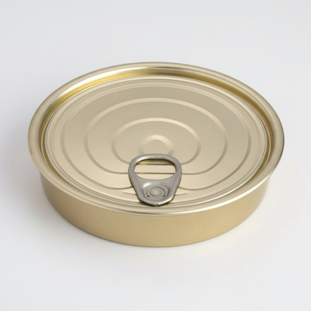 Lata aluminio redonda con tapa dorada XL. ø14 x 3 cm. 280 ml - 50 uds.