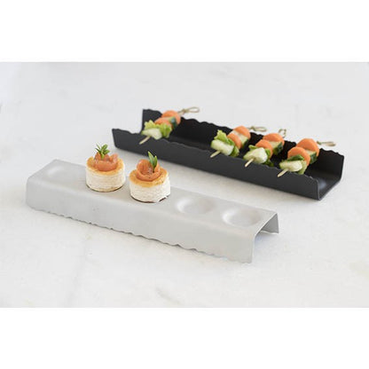Soporte multifunción silver para brioche y brochetas. 6 x 24 x 3 cm - 4 Uds.
