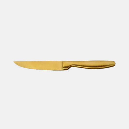 Stainless steel steak knife K6 Boxwood Satin Gold 22.1 cm (6 Units)
