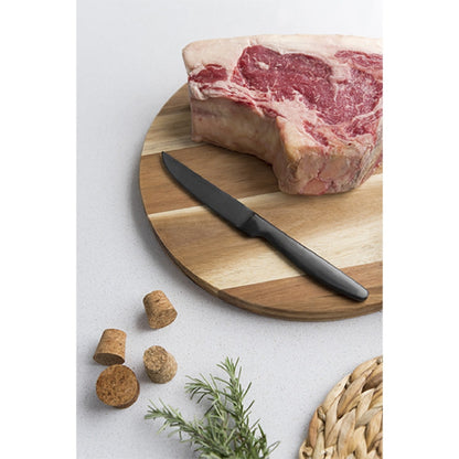 K6 Stainless Steel Steak Knife, Boxwood Satin Gunmetal, 22.1 cm (6 Pcs)