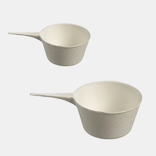 Mini biodegradable sugarcane pulp saucepan 3X9X5 cm - 100 pcs