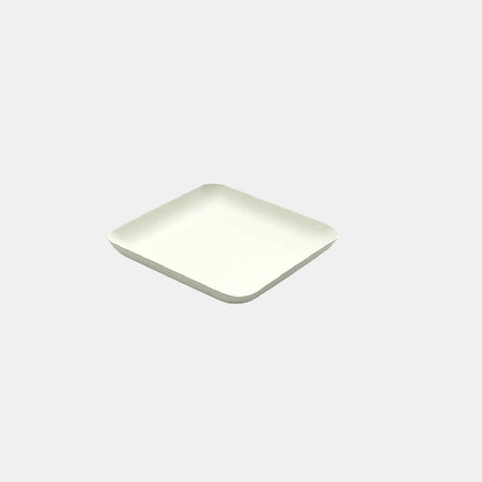 Plato llano cuadrado de caña de azúcar biodegradable. Varias medidas - 480 Uds