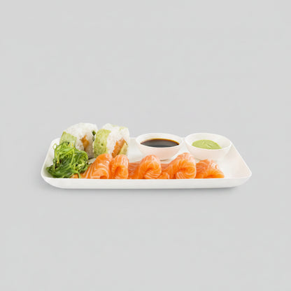 Bandeja rectangular de caña de azúcar biodegradable. Varias medidas - 480 Uds