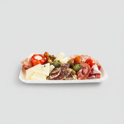 Bandeja rectangular de caña de azúcar biodegradable. Varias medidas - 480 Uds