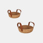 Cesta seagrass redonda con asa de piel. Distintas medidas - 24 Uds.
