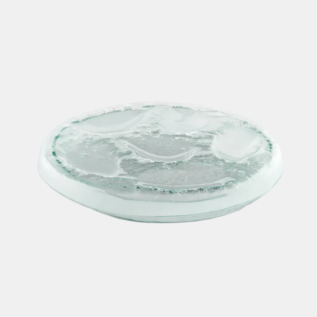 Bandeja de cristal para presentación de 6 ostras. ø26 x 4 cm - 1 Ud