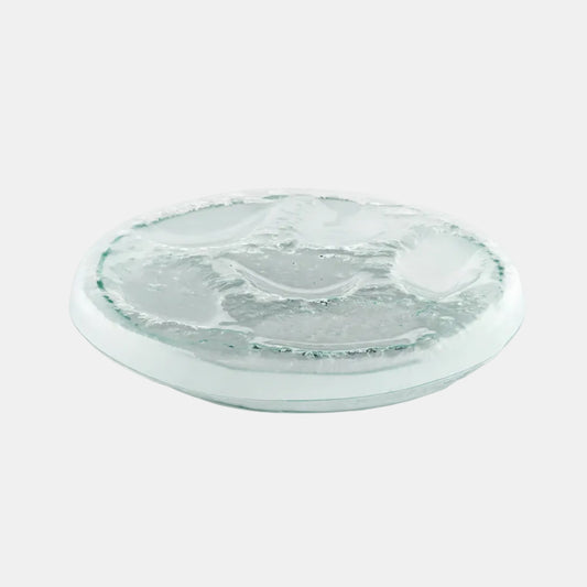 Glass tray for presenting 6 oysters (1 unit)