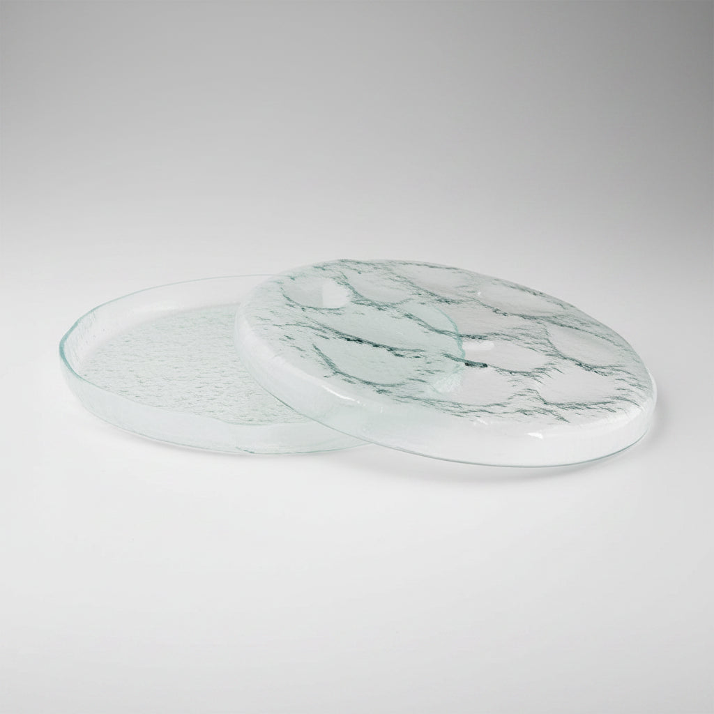 Bandeja de cristal para presentación de 12 ostras. ø34 x 4 cm - 1 Ud