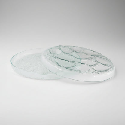 Bandeja de cristal para presentación de 12 ostras. ø34 x 4 cm - 1 Ud