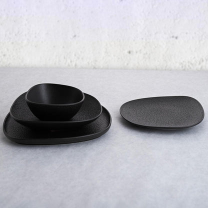 Bol cuadrado irregular porcelana Fosil. 14 x 14 x 6.8 cm. Varios colores - 9 Uds.