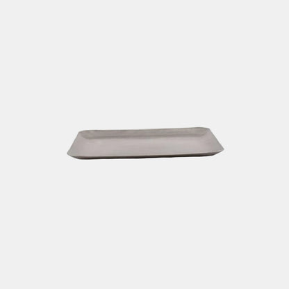 Tabuleiro quadrado em aço inoxidável, cor prata antiga, 19 x 19 cm (6 unidades)