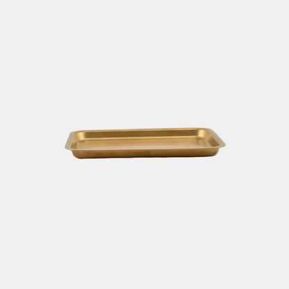 Rectangular stainless steel tray in antique gold. Various sizes (6 units)