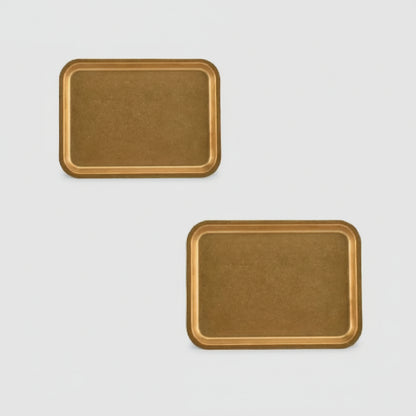 Rectangular stainless steel tray in antique gold. Various sizes (6 units)